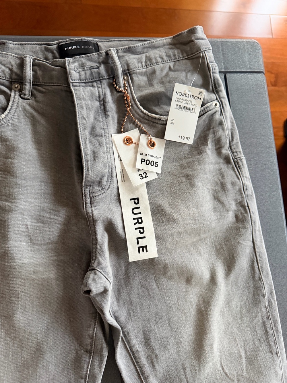 Purple Brand Slim Straight Men’s Jeans — Light Gray